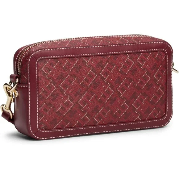 Chic Rouge Monogram Leather Crossbody Bag Women Small Stylish Compact